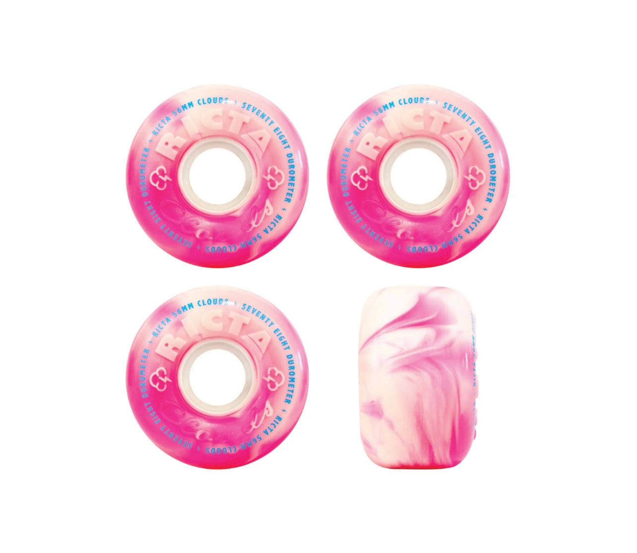Ricta Wheels Clouds Pink Swirl- 56mm/ 78a (set of 4)