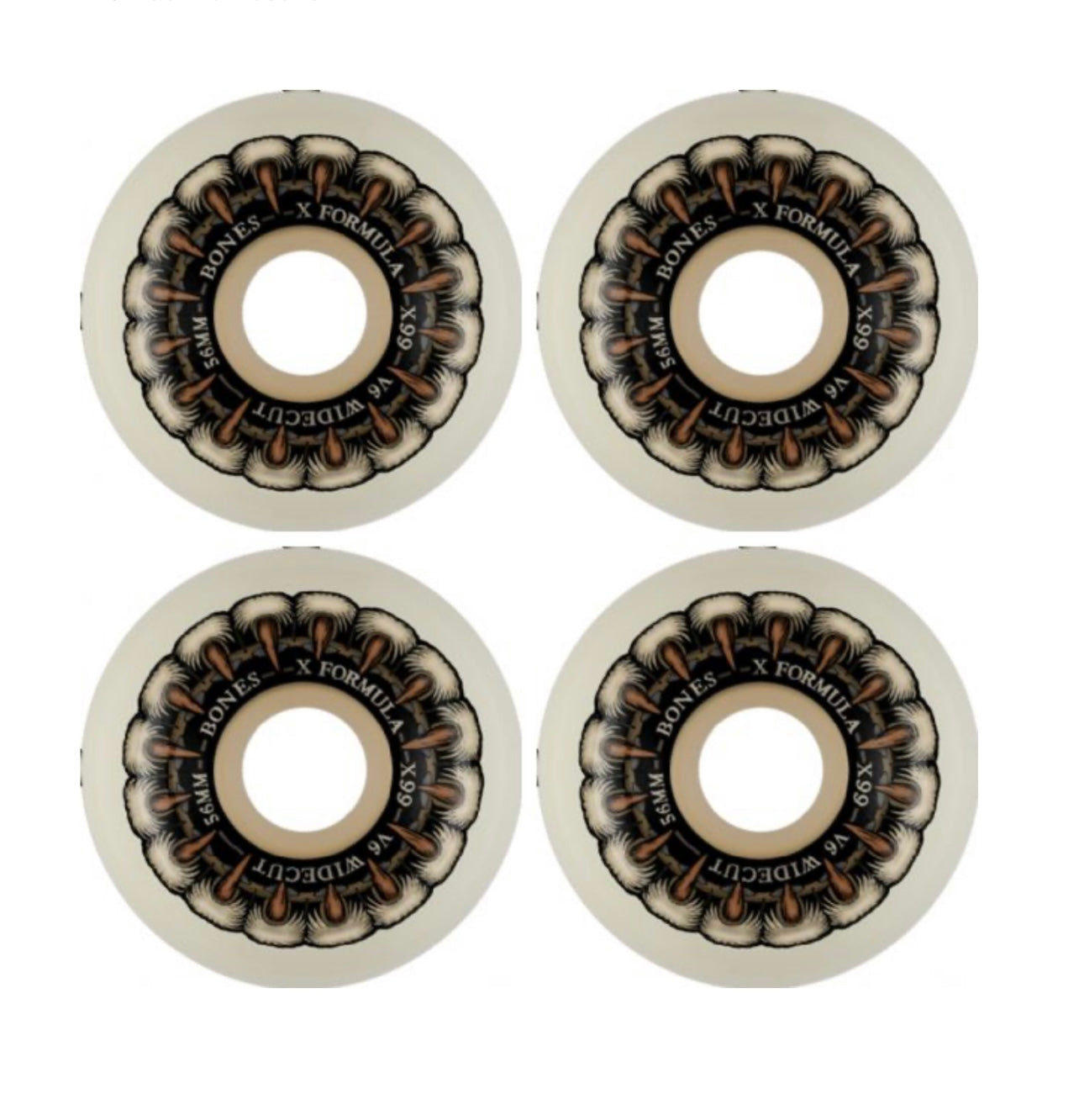Bones Wheels X-Formula Grippin Wolf V6- 56mm/ 99a (set of 4)