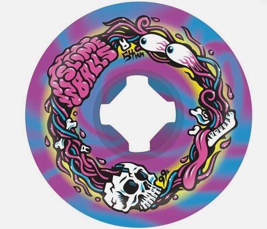 SLIME BALLS WHEELS BRAINS 54mm 99A BLUE/PURPLE SWIRL