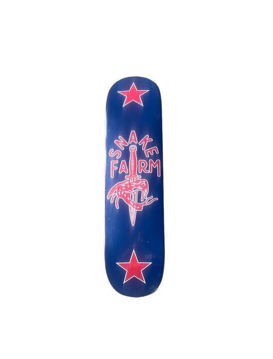 Snake Farm Boom Stick Logo Red, White & Blue Deck- 8.0